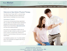 Tablet Screenshot of newmotionphysicaltherapy.com